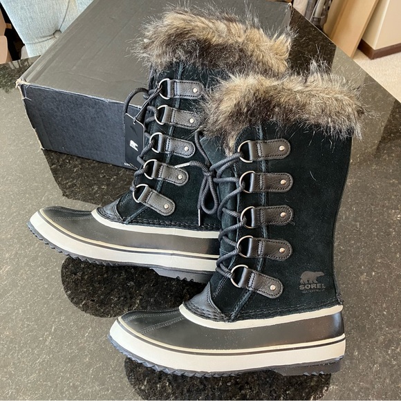 New Sorel Women's Joan of Arctic Boot, Waterproof Winter Boots, Faux Fur Black - Picture 12 of 16
